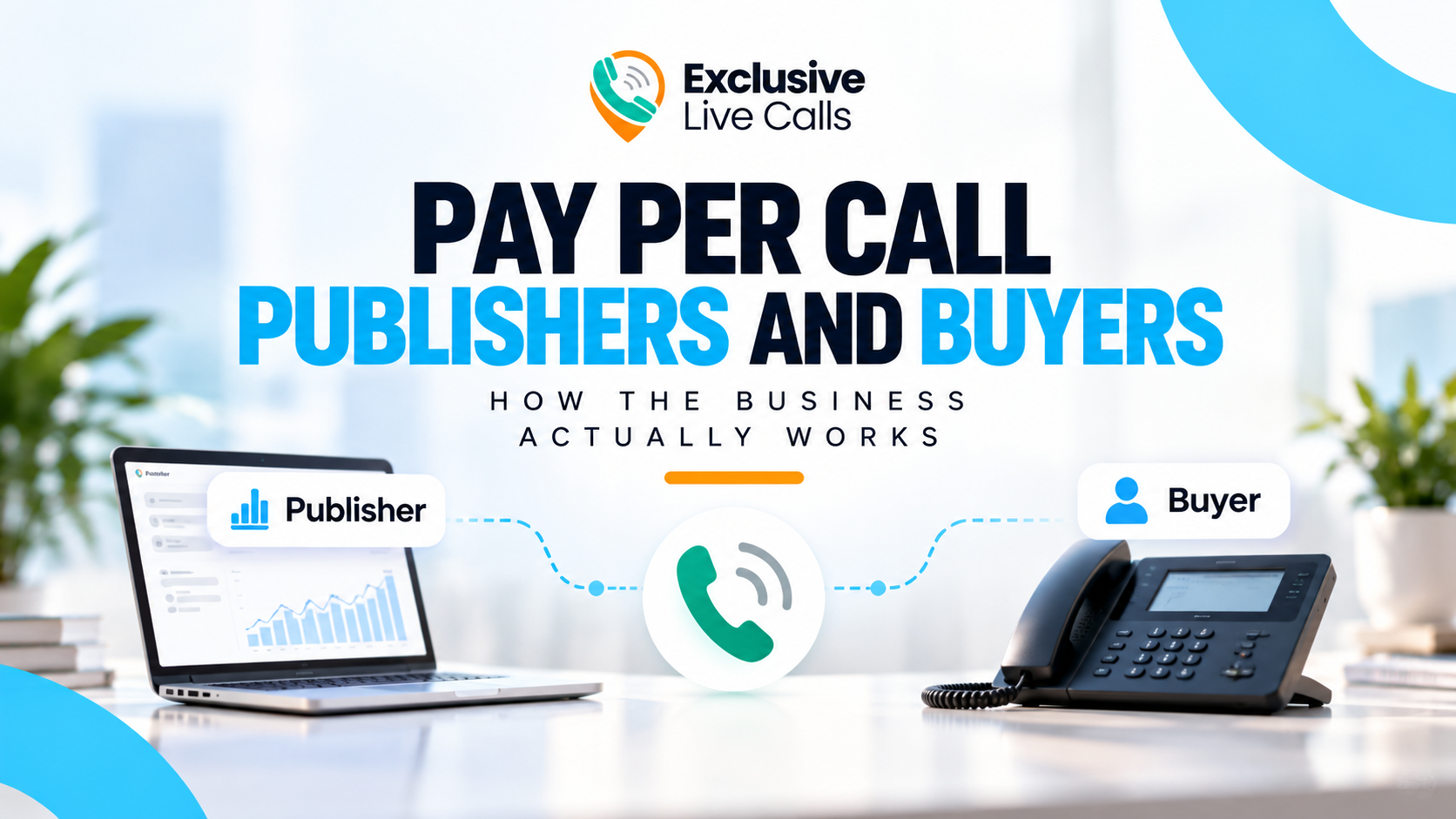 Pay Per Call publishers and buyers connected through the Exclusive Live Calls network, illustrating how qualified inbound calls reach businesses.